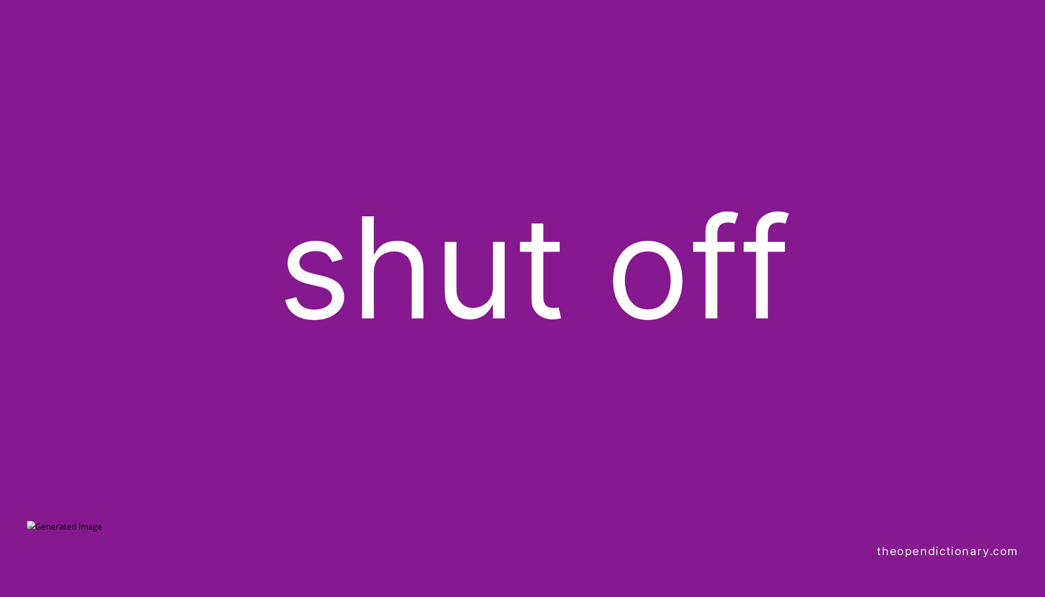 SHUT OFF Phrasal Verb SHUT OFF Definition Meaning And Example